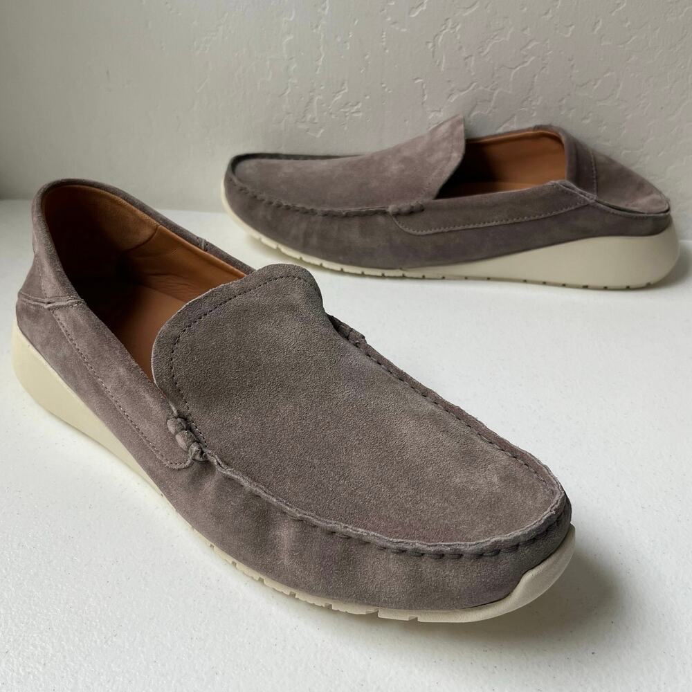 Olukai Ka'a Suede Loafers Men's 14 Gray Drop-In Heel Minimalist Old Money NEW